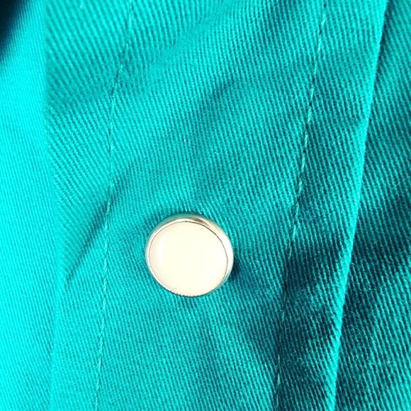 Wrangler Advanced Comfort Snap Front Shirt Embroidered Teal Green Size 3X - Picture 7 of 15